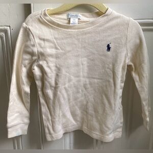Ralph Lauren Kids Ivory Long Sleeve Tee